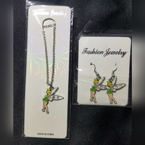 New Tinkerbell necklace and Earrings fashion Jewelry